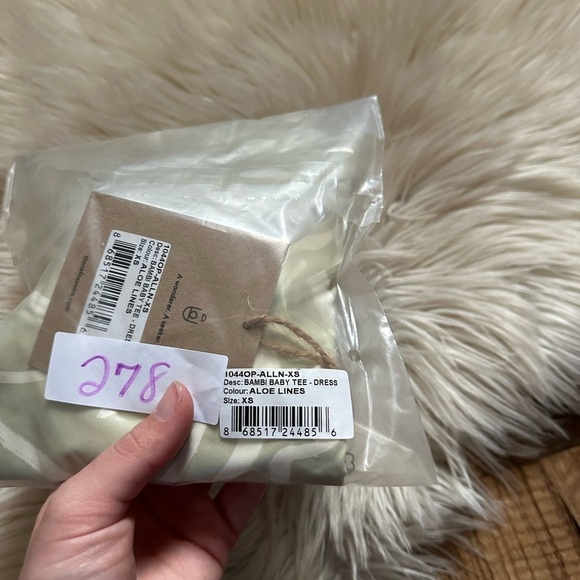 STONE FOX Bambi Baby Tee Dress In Aloe Lines - Picture 8 of 8